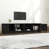 Mueble Para Tv 2 Pzas Madera Contrachapada Negro 80x35x36,5 Cm Vidaxl