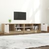 Mueble Tv 2 Pzas Madera Contrachapada Blanco Roble 80x35x36,5cm Vidaxl