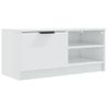 Mueble De Tv Madera Contrachapada Blanco Brillante 80x35x36,5cm Vidaxl