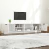 Mueble Tv 2 Pzs Madera Contrachapada Blanco Brillo 80x35x36,5cm Vidaxl