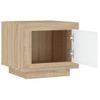 Mesa De Centro Madera Contrachapada Blanco Y Sonoma 51x50x45 Cm Vidaxl