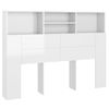 Mueble Cabecero Blanco Brillante 140x19x103,5 Cm Vidaxl