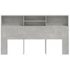 Mueble Cabecero Gris Hormigón 180x19x103,5 Cm Vidaxl