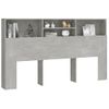 Mueble Cabecero Gris Hormigón 180x19x103,5 Cm Vidaxl