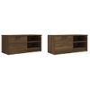 Muebles Para Tv 2 Uds Contrachapado Marrón Roble 80x35x36,5 Cm Vidaxl