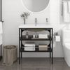 Estructura De Baño Con Lavabo Incorporado Hierro Negro Vidaxl