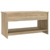 Mesa De Centro Madera Contrachapada Roble Sonoma 102x50x52,5 Cm Vidaxl