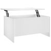 Mesa De Centro Madera Contrachapada Blanco 80x55,5x41,5 Cm Vidaxl