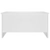 Mesa De Centro Madera Contrachapada Blanco 80x55,5x41,5 Cm Vidaxl