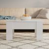 Mesa De Centro Madera Contrachapada Blanco Brillo 79x49x41 Cm Vidaxl