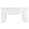 Mesa De Centro Madera Contrachapada Blanco Brillo 79x49x41 Cm Vidaxl