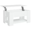 Mesa De Centro Madera Contrachapada Blanco 79x49x41 Cm Vidaxl