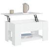 Mesa De Centro Madera Contrachapada Blanco 79x49x41 Cm Vidaxl