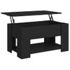 Mesa De Centro Madera Contrachapada Negra 79x49x41 Cm Vidaxl