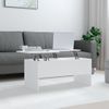 Mesa De Centro Madera Contrachapada Blanco 102x50,5x46,5 Cm Vidaxl