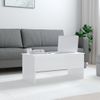 Mesa De Centro Contrachapada Blanco Brillo 102x50,5x46,5 Cm Vidaxl