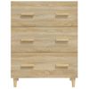 Aparador De Madera Contrachapada Roble Sonoma 70x34x90 Cm Vidaxl