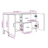 Aparador De Madera De Ingeniería Gris Hormigón 100x36x60 Cm Vidaxl