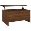 Mesa De Centro Madera Contrachapada Roble Marrón 80x55,5x41,5cm Vidaxl