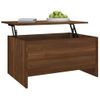 Mesa De Centro Madera Contrachapada Roble Marrón 80x55,5x41,5cm Vidaxl