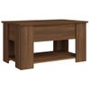 Mesa De Centro Madera Contrachapada Roble Marrón 79x49x41 Cm Vidaxl