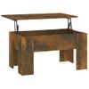 Mesa De Centro Madera Contrachapada Roble Ahumado 79x49x41 Cm Vidaxl