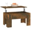 Mesa De Centro Madera Contrachapada Roble Ahumado 79x49x41 Cm Vidaxl