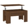 Mesa De Centro Madera Contrachapada Roble Marrón 79x49x41 Cm Vidaxl