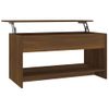 Mesa De Centro Madera Contrachapada Roble Marrón 102x50x52,5cm Vidaxl