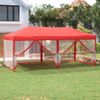 Carpa Para Fiestas Plegable Con Paredes Laterales Rojo 3x6 M Vidaxl