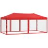 Carpa Para Fiestas Plegable Con Paredes Laterales Rojo 3x6 M Vidaxl