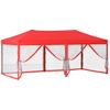 Carpa Para Fiestas Plegable Con Paredes Laterales Rojo 3x6 M Vidaxl