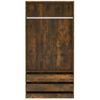 Armario Madera Contrachapada Color Roble Ahumado 100x50x200 Cm Vidaxl