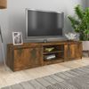 Mueble Para Tv Madera Contrachapada Roble Ahumado 140x40x35,5cm Vidaxl