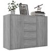 Aparador De Madera Contrachapada Gris Sonoma 88x30x65 Cm Vidaxl