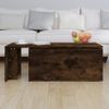 Mesa De Centro Madera Contrachapada Roble Ahumado 150x50x35 Cm Vidaxl