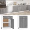 Armario Bajo Cocina Madera Ingeniería Gris Sonoma 50x46x81,5 Cm Vidaxl