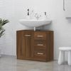 Mueble De Lavabo Madera Contrachapada Marrón Roble 63x30x54 Cm Vidaxl