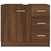 Mueble De Lavabo Madera Contrachapada Marrón Roble 63x30x54 Cm Vidaxl