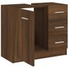 Mueble De Lavabo Madera Contrachapada Marrón Roble 63x30x54 Cm Vidaxl