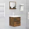 Espejo De Baño Madera Contrachapada Roble Ahumado 40x10,5x37 Cm Vidaxl