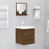 Espejo De Baño Madera Contrachapada Marrón Roble 40x10,5x37 Cm Vidaxl