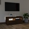 Mueble De Tv Con Luces Led Roble Marrón 90x35x40 Cm Vidaxl