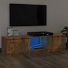 Mueble De Tv Con Luces Led Roble Ahumado 140x40x35,5 Cm Vidaxl