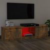 Mueble De Tv Con Luces Led Roble Ahumado 140x40x35,5 Cm Vidaxl