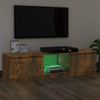 Mueble De Tv Con Luces Led Roble Ahumado 140x40x35,5 Cm Vidaxl