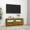 Mueble De Tv Con Luces Led Roble Ahumado 100x35x40 Cm Vidaxl