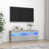 Mueble De Tv Con Luces Led Gris Sonoma 100x35x40 Cm Vidaxl