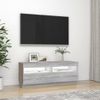 Mueble De Tv Con Luces Led Gris Sonoma 100x35x40 Cm Vidaxl