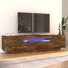 Mueble De Tv Con Luces Led Color Roble Ahumado 160x35x40 Cm Vidaxl